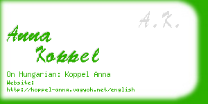 anna koppel business card